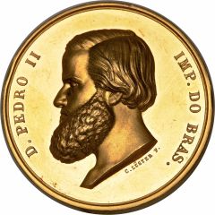 Medal - Pedro II Brazil National Exposition Award Medal to Thomas Driend