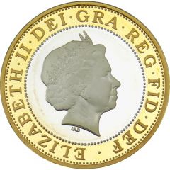 2 Pounds - Elizabeth II Charles Darwin, Silver Piedfort