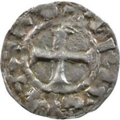 Obol - Lothair II Bourges mint, monogram