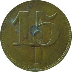 15 Pfennig Werth-Marke, Countermarked `D`
