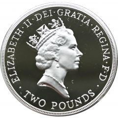 2 Pounds - Elizabeth II Bill of Rights, Silver Piedfort
