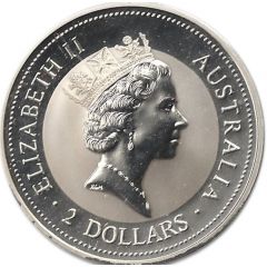 2 Dollars - Elizabeth II 3rd Portrait - Australian Kookaburra