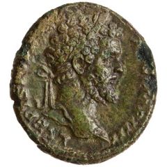 As - Septimius Severus P M TR P III COS II P P S C, Minerva