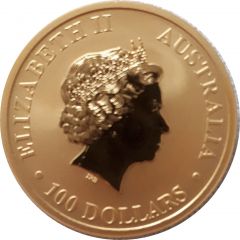 100 Dollars - Elizabeth II 4th Portrait - Australian Kangaroo - Gold Bullion Coin