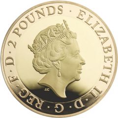 2 Pounds - Elizabeth II Shakespeare, Comedy, Gold Proof
