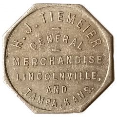 1 Dollar - H. J. Tiemeier General Merchandise Lincolnville and Tampa, Kansas