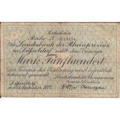 500 Mark Landesbank der Rheinprovinz
