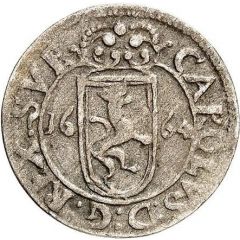 1 Rundstück - Carl XI Lion facing right