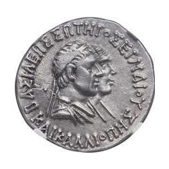 Tetradrachm - Hermaeus Soter with Calliope
