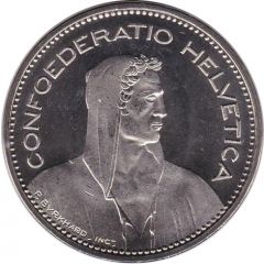 5 Francs Herdsman, copper-nickel, incuse edge