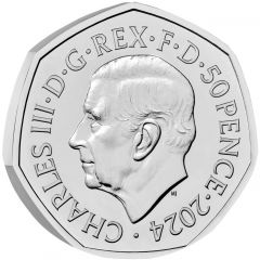 50 Pence - Charles III Steppe Mammoth, colourised