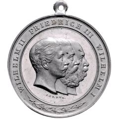 Medal - Wilhelm I, Frederick III and Wilhelm II International fleet parade