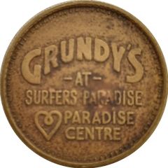 Token - Grundy`s Surfers Paradise Brass Token - With Tasmania