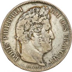 5 Francs - Louis-philippe I IIè type Domard, Hybride, relief edge