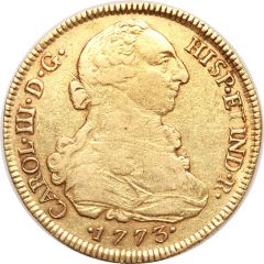 8 Escudos - Carlos III Colonial Milled Coinage
