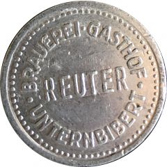 Token - Flaschen Pfand Marke Brauerei Gasthof Unternbibert