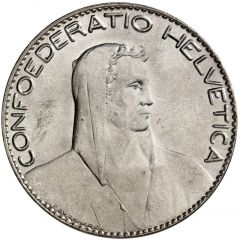 5 Francs Herdsman, silver, large type, 5 Fr.