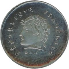 5 centimes Projet hybride en acier inoxydable de Joly, grand module