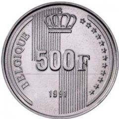 500 Francs - Baudouin I 40th Anniversary of Reign, French text