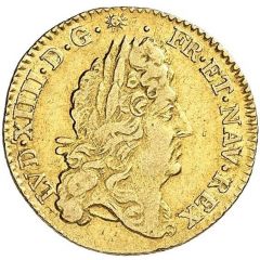 1/2 Gold Louis with shield - Louis XIV