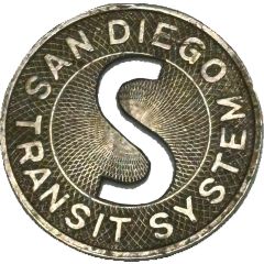 1 Fare Token - San Diego Transit System San Diego, California