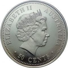 50 Cents - Elizabeth II 4th Portrait - Year of the Rooster