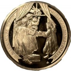 Holiday Greeting Card Medal - Keeping an Eye on Santa