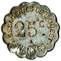 25 Centimes - Messageries de l'Ouest - Nantes [44]