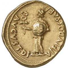 Aureus - Julius Caesar M SANQVINIVS IIIVIR