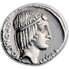 Denarius Pomponia: Quintus Pomponius Musa, Q•POMPONI MVSA, Hercules