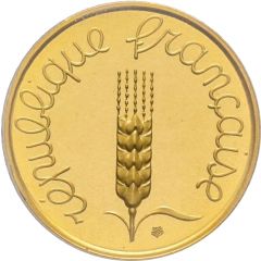 5 centime Epi Piéfort en or