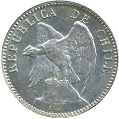 20 Centavos No number on obverse, silver .835