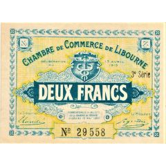 2 Francs - Chambre de Commerce de Libourne 33