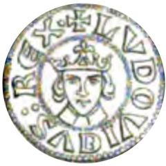Denier - Louis X and bishop Gazo of Savigny