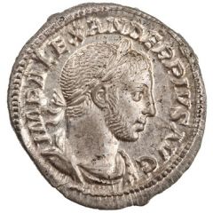 Denarius - Severus Alexander P M TR P XI COS III P P, Sol