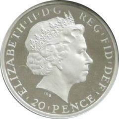 20 Pence - Elizabeth II 5th portrait, 1/10 oz Fine Silver