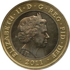 2 Pounds - Elizabeth II 4th portrait, Mary Rose