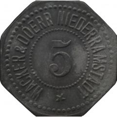5 Pfennig - Niederramstadt Wacker and Doerr