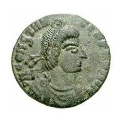 Æ In the name of Constantius II, Round boat, without star