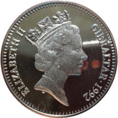 2.8 ECUs / 2 Pounds - Elizabeth II Charlemagne, facing left