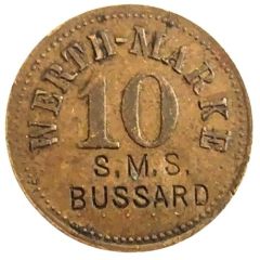 10 Pfennigs Werth-Marke, Countermarked 'S.M.S. BUSSARD'