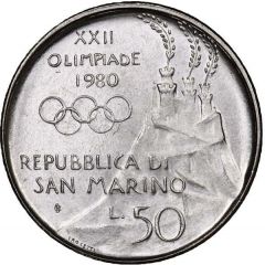 50 Lire Downhill skier