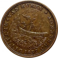 Hard Times Token - Van Buren / Webster Ship, 1837