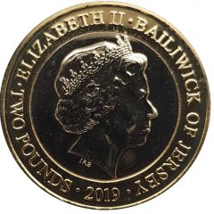 2 Pounds - Elizabeth II 60th Anniversary of Jersey Zoo - Meerkat