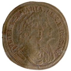 Counter token `Rechenpfennig` - William III and Mary Johann Heinrich Metzger
