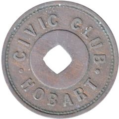 Club Check - Civic Club - Hobart 6 Pence Holed