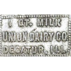 1 Quart of Milk - Union Dairy Co. Decatur, Illinois