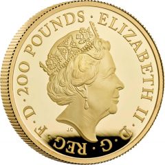 200 Pounds - Elizabeth II 5th portrait, 2 oz Fine Gold