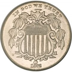 5 Cents `Shield Nickel` without rays