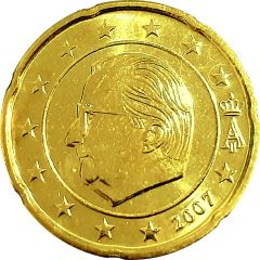 20 Euro Cents - Albert II 2nd map, 1st type, 1st portrait